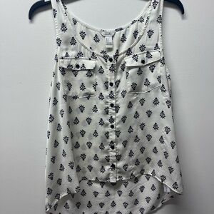 Forever 21 Black and White Patterned Tank Top